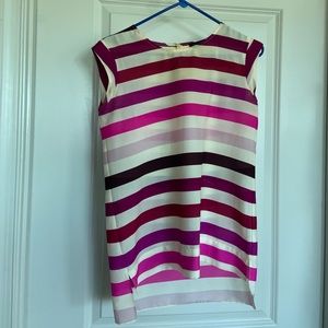 Pink Striped Silk Top - Size XS
